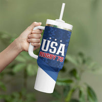Custom USA Rugby 2025 Tumbler With Handle Go Champions Eagles - Wonder Print Shop