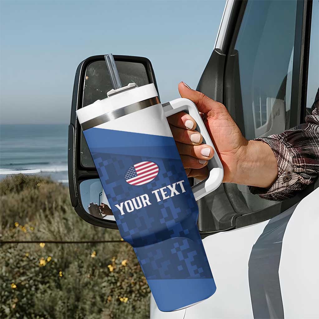 Custom USA Rugby 2025 Tumbler With Handle Go Champions Eagles - Wonder Print Shop