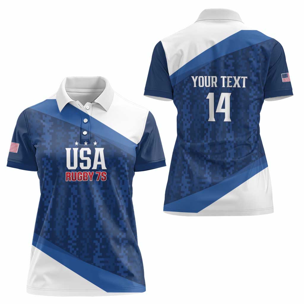 Custom USA Rugby 2025 Women Polo Shirt Go Champions Eagles - Wonder Print Shop