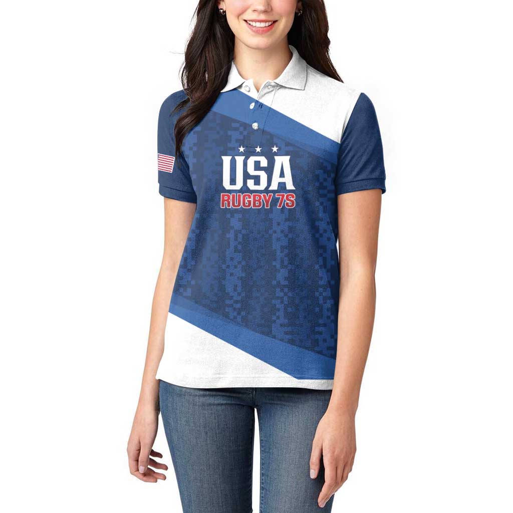 Custom USA Rugby 2025 Women Polo Shirt Go Champions Eagles - Wonder Print Shop