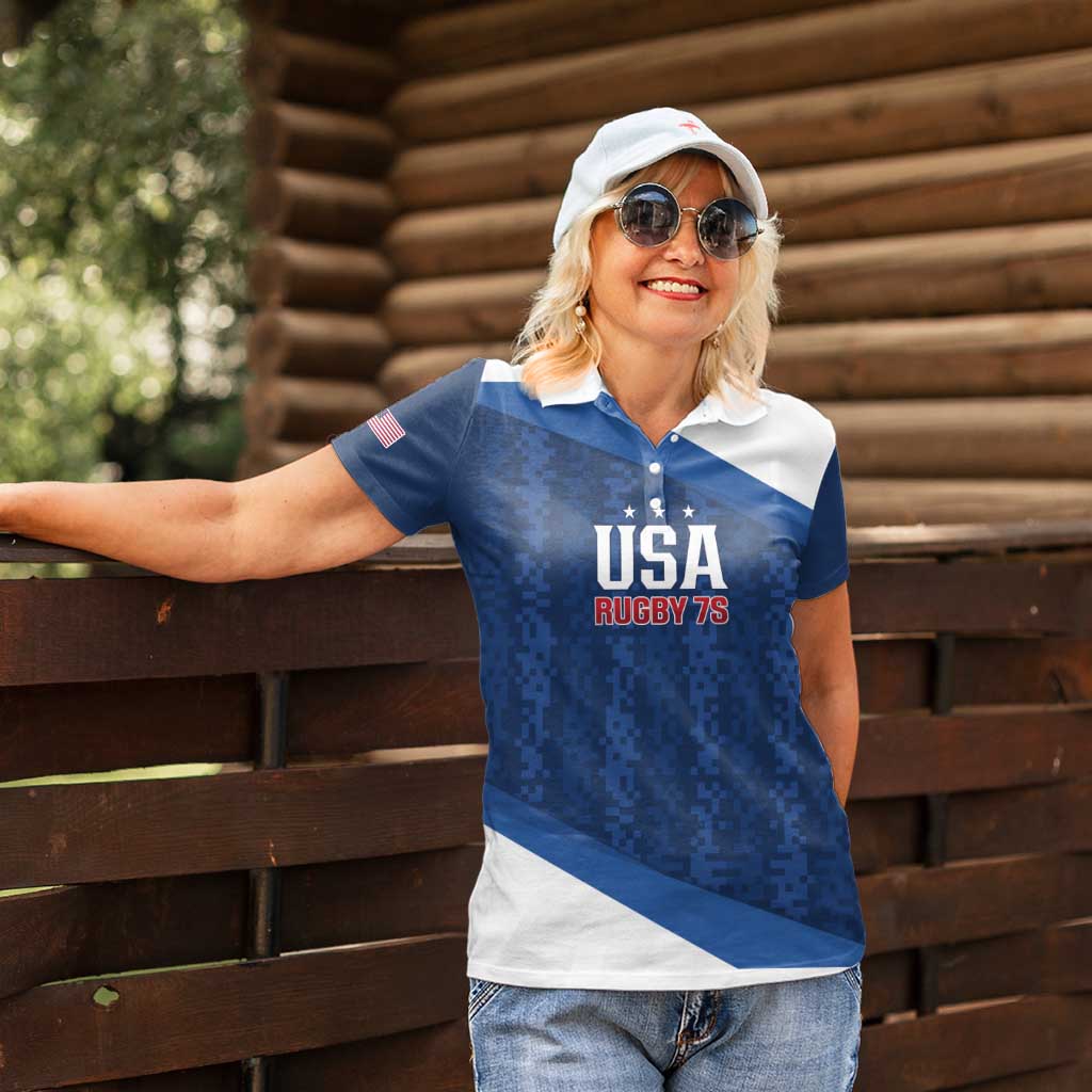 Custom USA Rugby 2025 Women Polo Shirt Go Champions Eagles - Wonder Print Shop