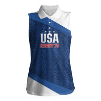 Custom USA Rugby 2025 Women Sleeveless Polo Shirt Go Champions Eagles - Wonder Print Shop