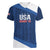 Custom USA Rugby 2025 Women V-Neck T-Shirt Go Champions Eagles - Wonder Print Shop