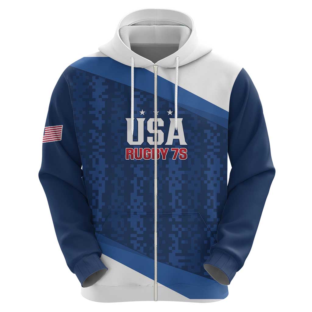 Custom USA Rugby 2025 Zip Hoodie Go Champions Eagles - Wonder Print Shop