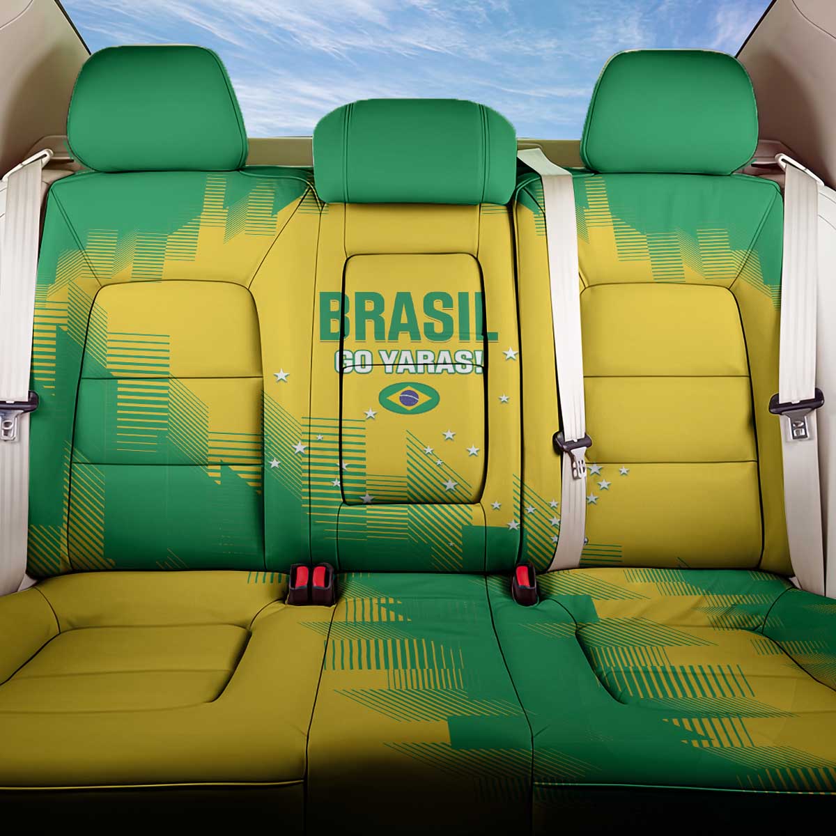 Brasil Rugby 2025 Back Car Seat Cover Go Champions Yaras - Wonder Print Shop