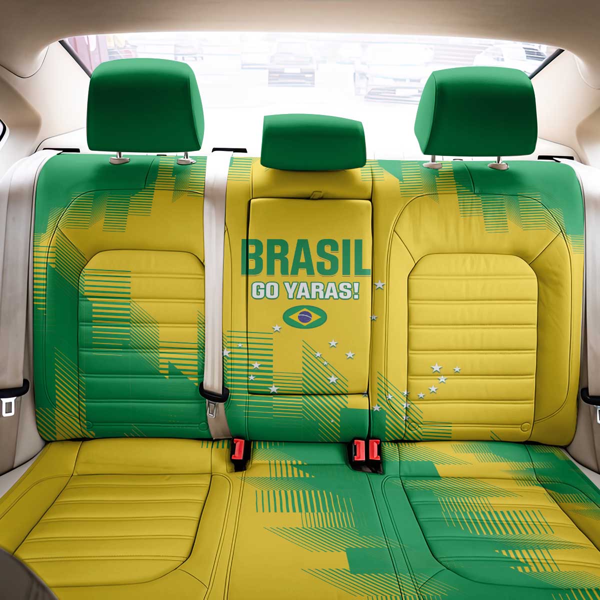 Brasil Rugby 2025 Back Car Seat Cover Go Champions Yaras - Wonder Print Shop