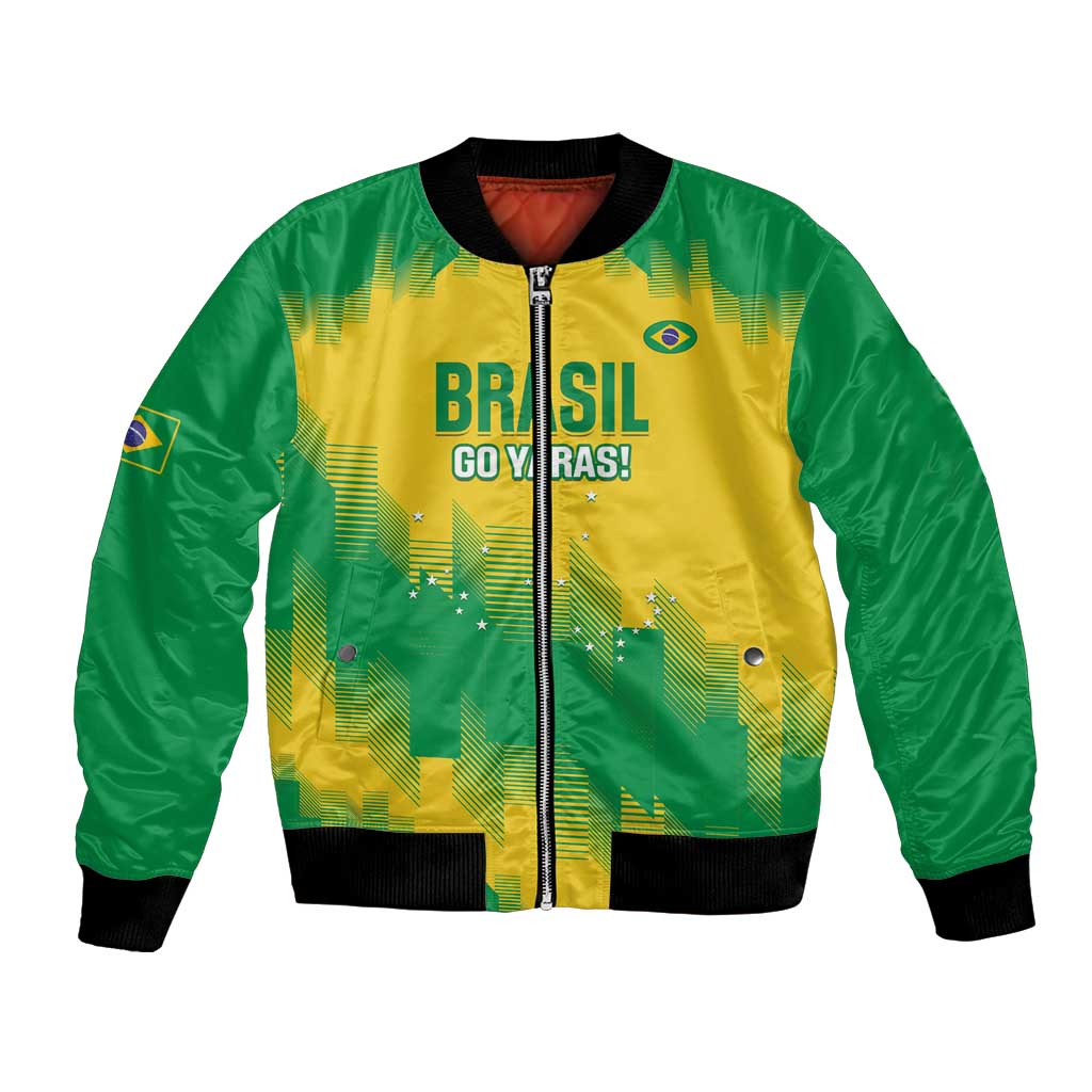 Custom Brasil Rugby 2025 Bomber Jacket Go Champions Yaras - Wonder Print Shop