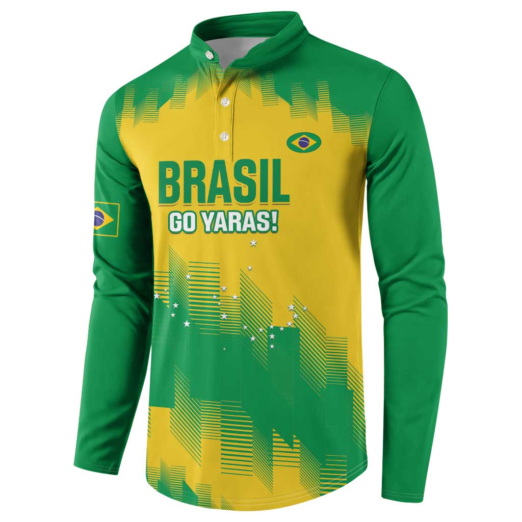 Custom Brasil Rugby 2025 Button Sweatshirt Go Champions Yaras - Wonder Print Shop