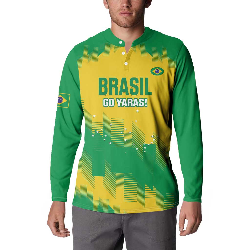 Custom Brasil Rugby 2025 Button Sweatshirt Go Champions Yaras - Wonder Print Shop