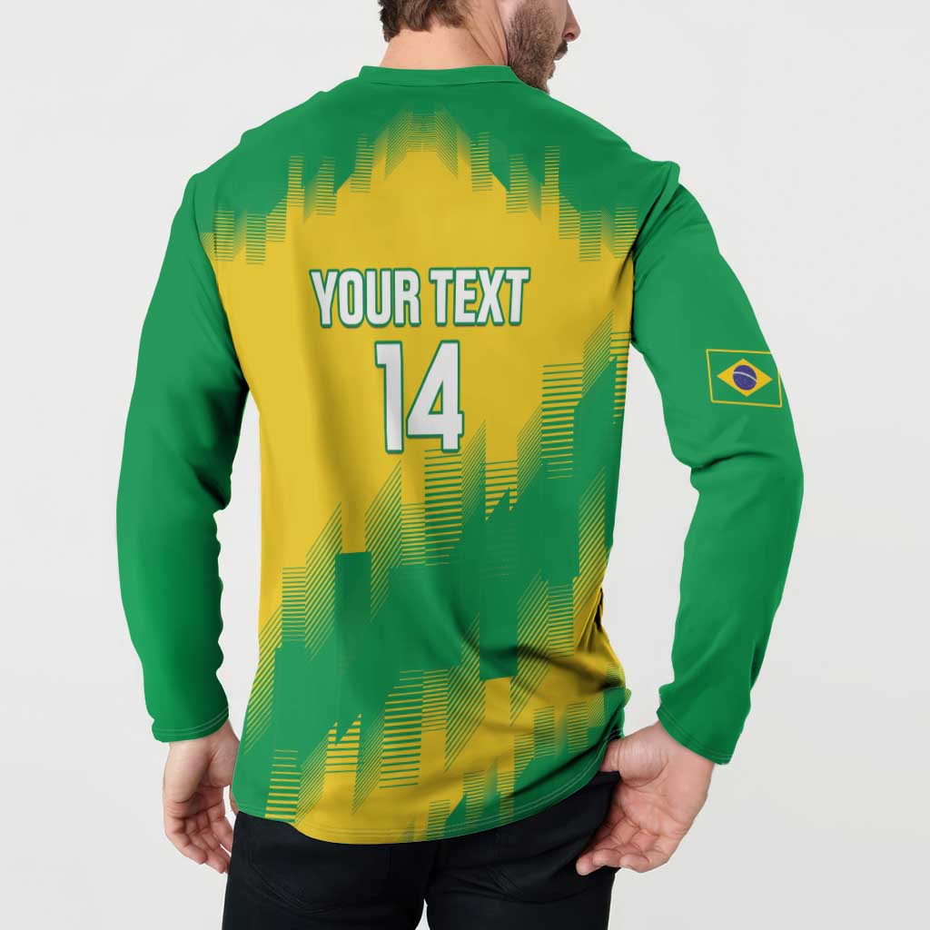 Custom Brasil Rugby 2025 Button Sweatshirt Go Champions Yaras - Wonder Print Shop