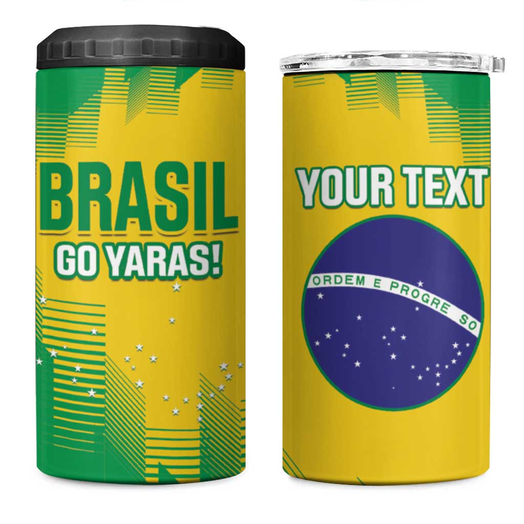 Custom Brasil Rugby 2025 4 in 1 Can Cooler Tumbler Go Champions Yaras - Wonder Print Shop