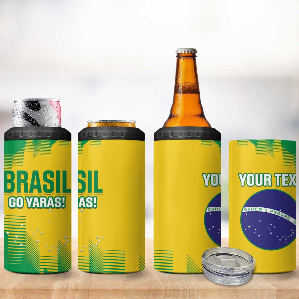 Custom Brasil Rugby 2025 4 in 1 Can Cooler Tumbler Go Champions Yaras - Wonder Print Shop