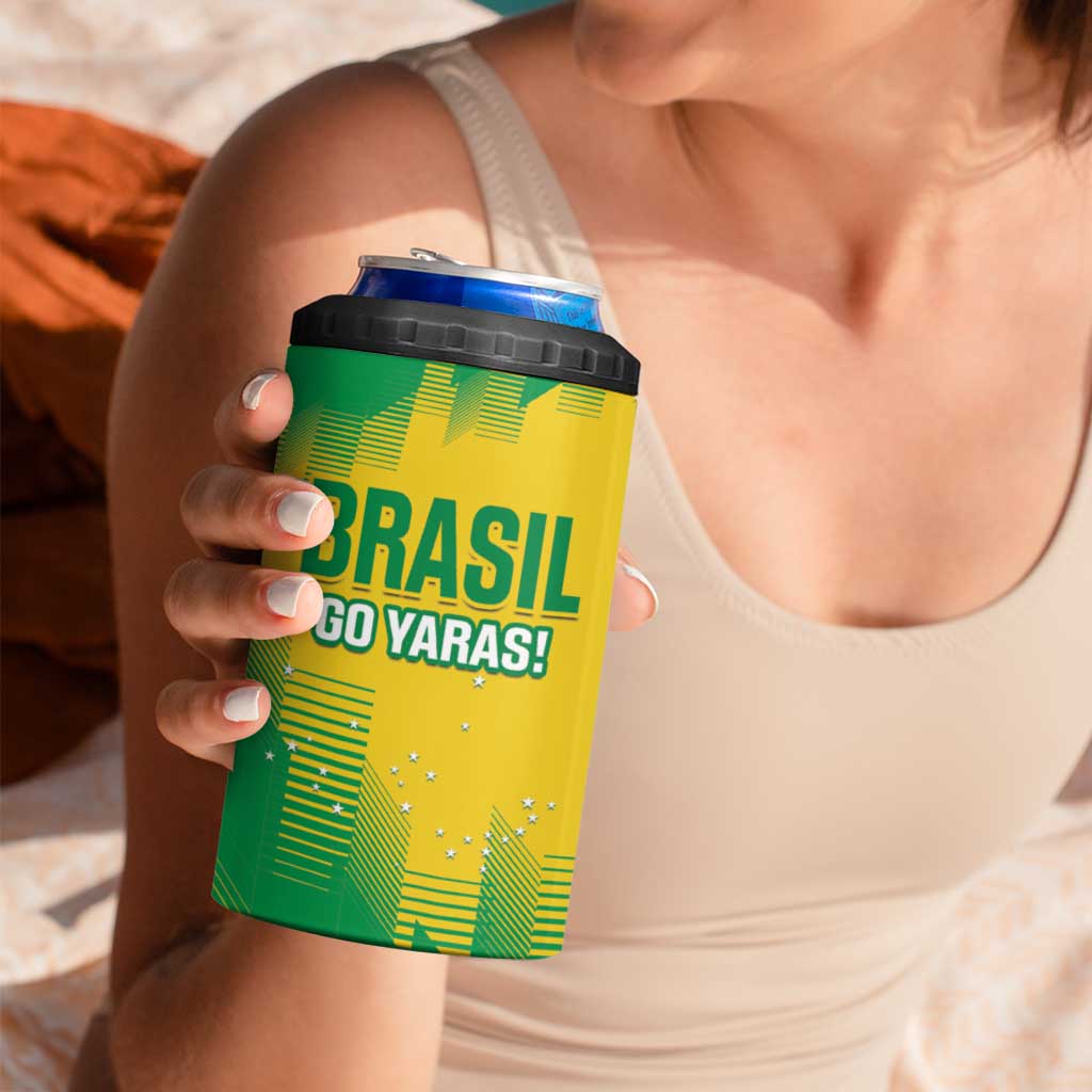 Custom Brasil Rugby 2025 4 in 1 Can Cooler Tumbler Go Champions Yaras - Wonder Print Shop