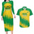 Custom Brasil Rugby 2025 Couples Matching Long Sleeve Bodycon Dress and Hawaiian Shirt Go Champions Yaras - Wonder Print Shop