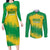 Custom Brasil Rugby 2025 Couples Matching Long Sleeve Bodycon Dress and Long Sleeve Button Shirt Go Champions Yaras - Wonder Print Shop