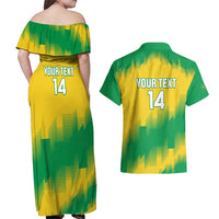 Custom Brasil Rugby 2025 Couples Matching Off Shoulder Maxi Dress and Hawaiian Shirt Go Champions Yaras - Wonder Print Shop