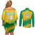 Custom Brasil Rugby 2025 Couples Matching Off Shoulder Short Dress and Long Sleeve Button Shirt Go Champions Yaras - Wonder Print Shop