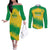 Custom Brasil Rugby 2025 Couples Matching Off The Shoulder Long Sleeve Dress and Long Sleeve Button Shirt Go Champions Yaras