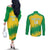 Custom Brasil Rugby 2025 Couples Matching Off The Shoulder Long Sleeve Dress and Long Sleeve Button Shirt Go Champions Yaras