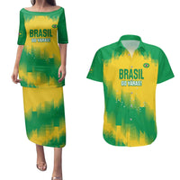 Custom Brasil Rugby 2025 Couples Matching Puletasi and Hawaiian Shirt Go Champions Yaras - Wonder Print Shop