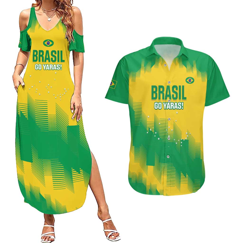 Custom Brasil Rugby 2025 Couples Matching Summer Maxi Dress and Hawaiian Shirt Go Champions Yaras - Wonder Print Shop