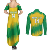 Custom Brasil Rugby 2025 Couples Matching Summer Maxi Dress and Long Sleeve Button Shirt Go Champions Yaras - Wonder Print Shop