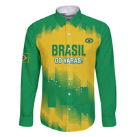 Custom Brasil Rugby 2025 Family Matching Off The Shoulder Long Sleeve Dress and Hawaiian Shirt Go Champions Yaras - Wonder Print Shop