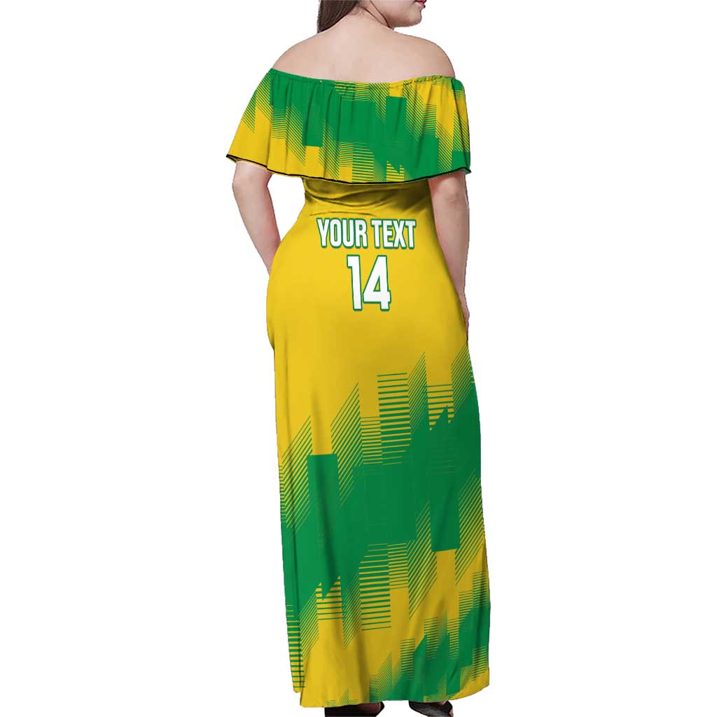 Custom Brasil Rugby 2025 Family Matching Off Shoulder Maxi Dress and Hawaiian Shirt Go Champions Yaras - Wonder Print Shop
