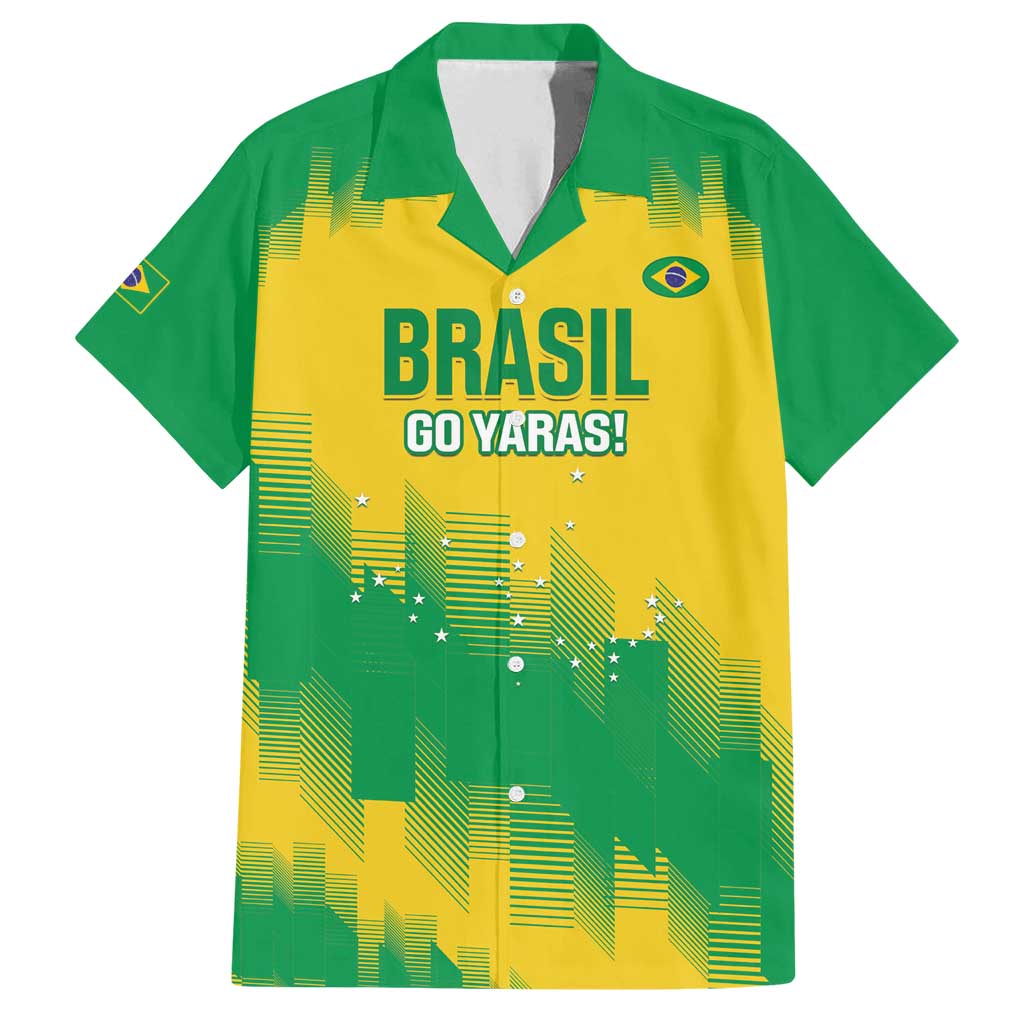 Custom Brasil Rugby 2025 Family Matching Off Shoulder Short Dress and Hawaiian Shirt Go Champions Yaras - Wonder Print Shop