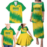 Custom Brasil Rugby 2025 Family Matching Puletasi and Hawaiian Shirt Go Champions Yaras - Wonder Print Shop