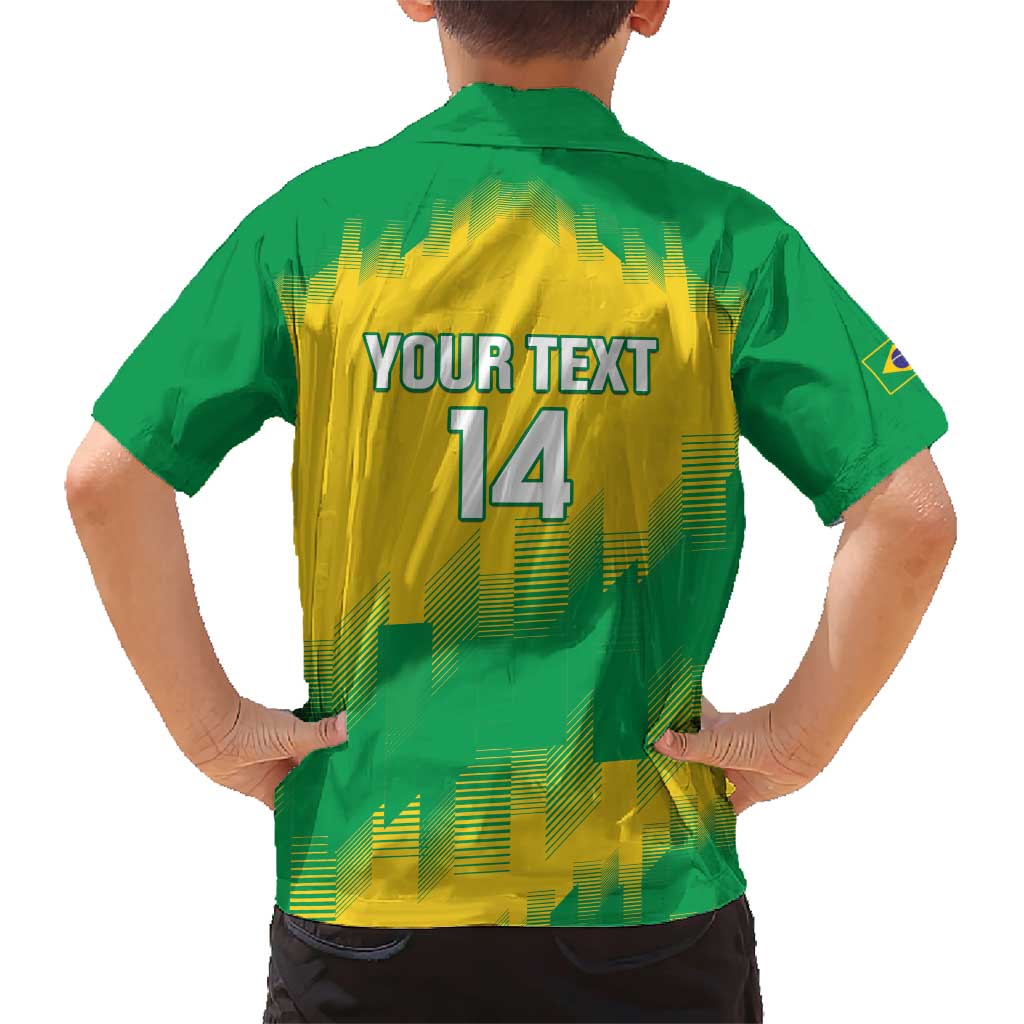 Custom Brasil Rugby 2025 Family Matching Short Sleeve Bodycon Dress and Hawaiian Shirt Go Champions Yaras - Wonder Print Shop