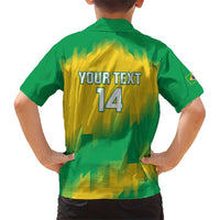 Custom Brasil Rugby 2025 Family Matching Short Sleeve Bodycon Dress and Hawaiian Shirt Go Champions Yaras - Wonder Print Shop