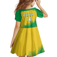 Custom Brasil Rugby 2025 Family Matching Short Sleeve Bodycon Dress and Hawaiian Shirt Go Champions Yaras - Wonder Print Shop
