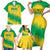 Custom Brasil Rugby 2025 Family Matching Short Sleeve Bodycon Dress and Hawaiian Shirt Go Champions Yaras - Wonder Print Shop