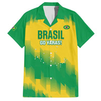 Custom Brasil Rugby 2025 Family Matching Short Sleeve Bodycon Dress and Hawaiian Shirt Go Champions Yaras - Wonder Print Shop