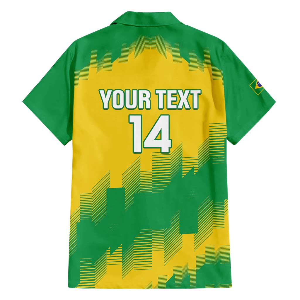 Custom Brasil Rugby 2025 Family Matching Short Sleeve Bodycon Dress and Hawaiian Shirt Go Champions Yaras - Wonder Print Shop