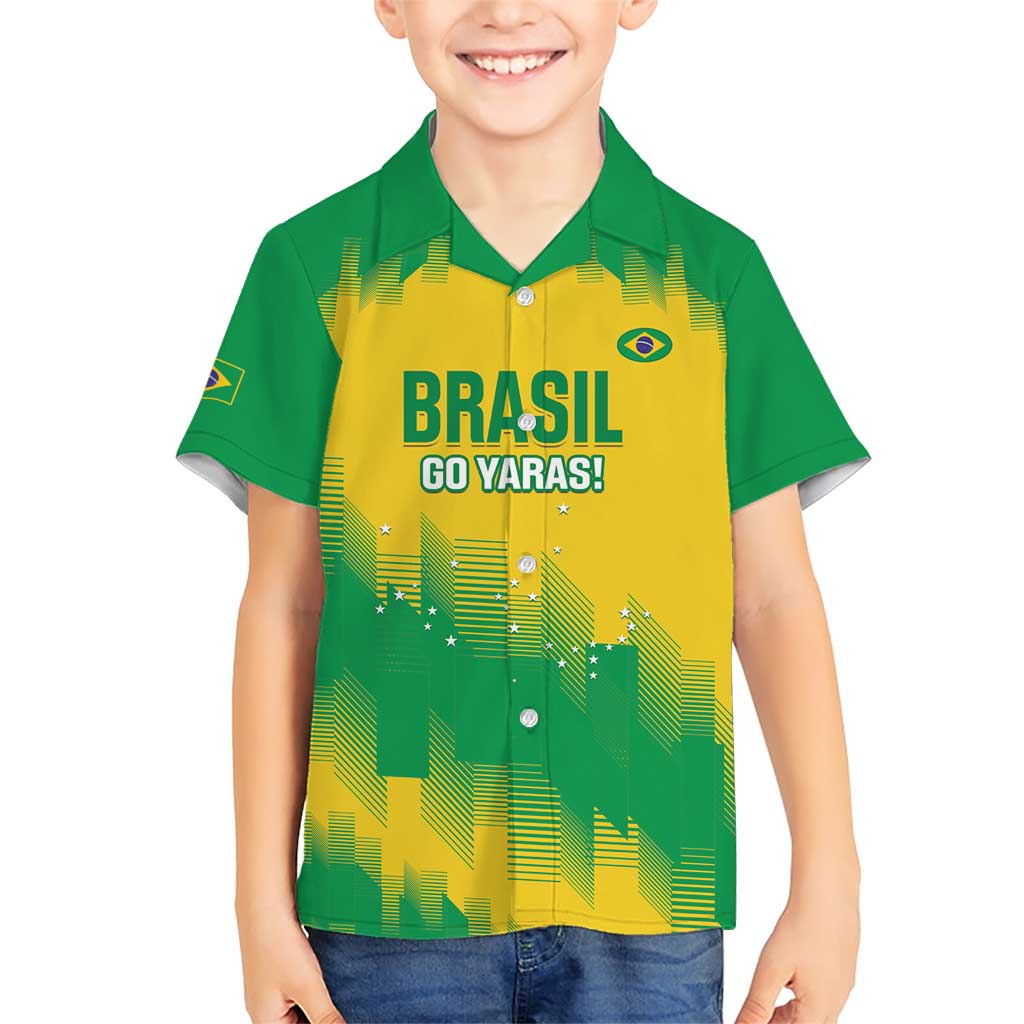 Custom Brasil Rugby 2025 Family Matching Short Sleeve Bodycon Dress and Hawaiian Shirt Go Champions Yaras - Wonder Print Shop