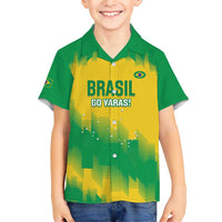 Custom Brasil Rugby 2025 Family Matching Short Sleeve Bodycon Dress and Hawaiian Shirt Go Champions Yaras - Wonder Print Shop