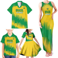 Custom Brasil Rugby 2025 Family Matching Tank Maxi Dress and Hawaiian Shirt Go Champions Yaras - Wonder Print Shop