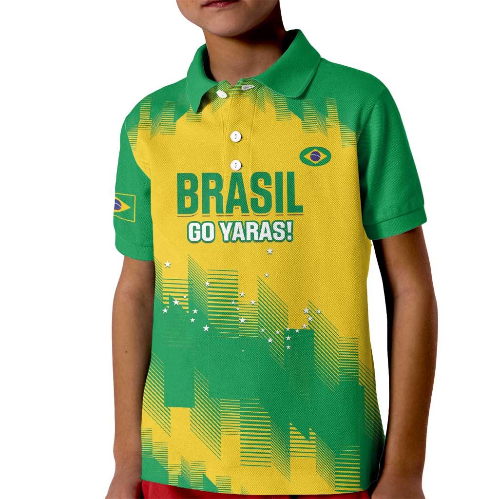 Custom Brasil Rugby 2025 Kid Polo Shirt Go Champions Yaras - Wonder Print Shop