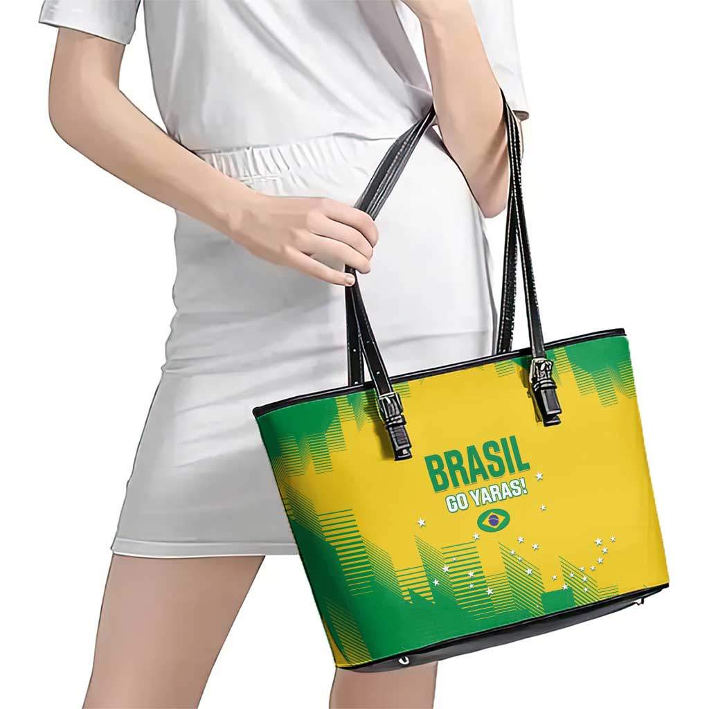Brasil Rugby 2025 Leather Tote Bag Go Champions Yaras - Wonder Print Shop