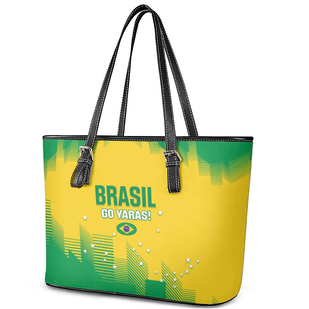 Brasil Rugby 2025 Leather Tote Bag Go Champions Yaras - Wonder Print Shop