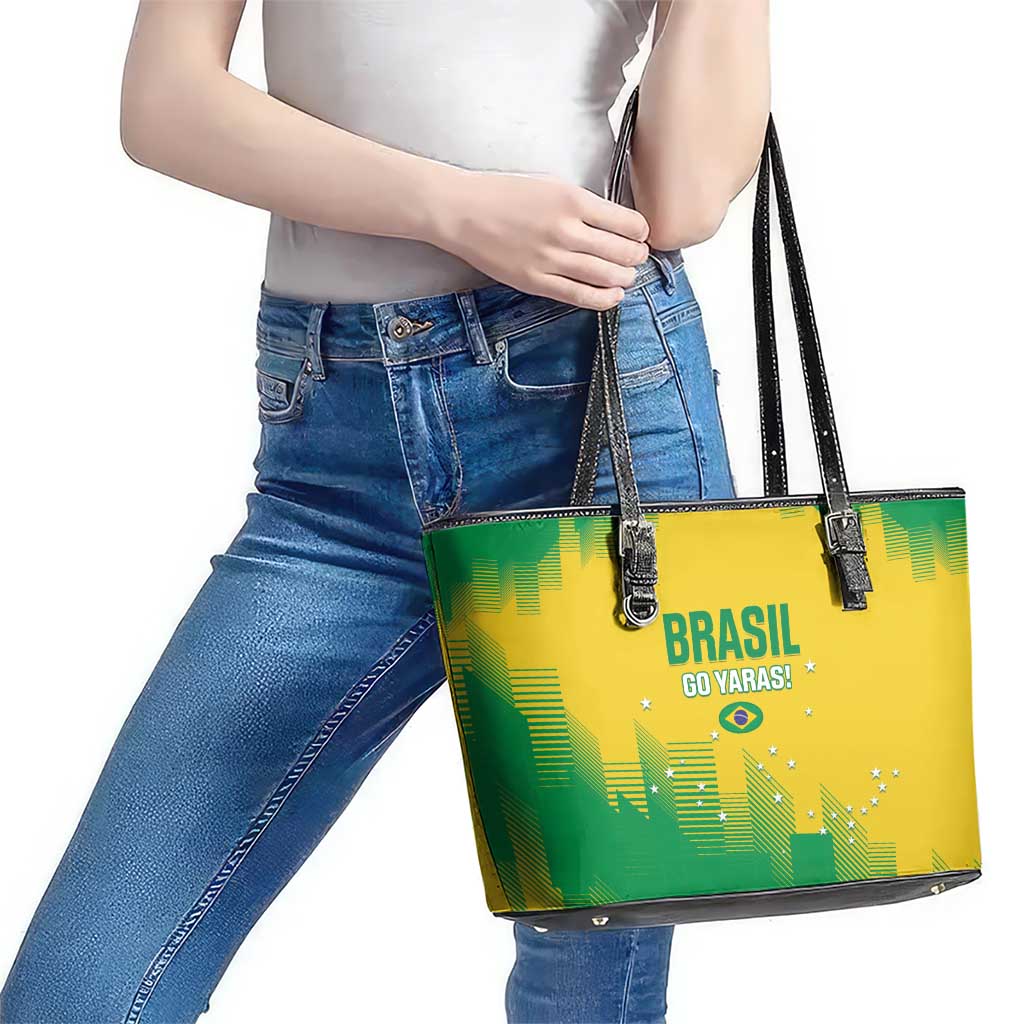 Brasil Rugby 2025 Leather Tote Bag Go Champions Yaras - Wonder Print Shop