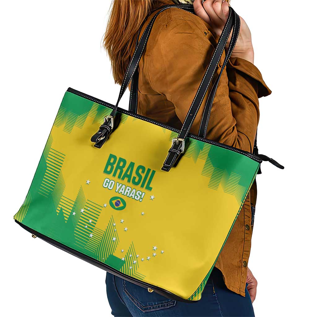 Brasil Rugby 2025 Leather Tote Bag Go Champions Yaras - Wonder Print Shop