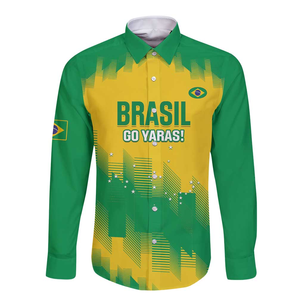 Custom Brasil Rugby 2025 Long Sleeve Button Shirt Go Champions Yaras - Wonder Print Shop