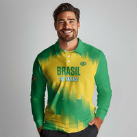 Custom Brasil Rugby 2025 Long Sleeve Polo Shirt Go Champions Yaras - Wonder Print Shop