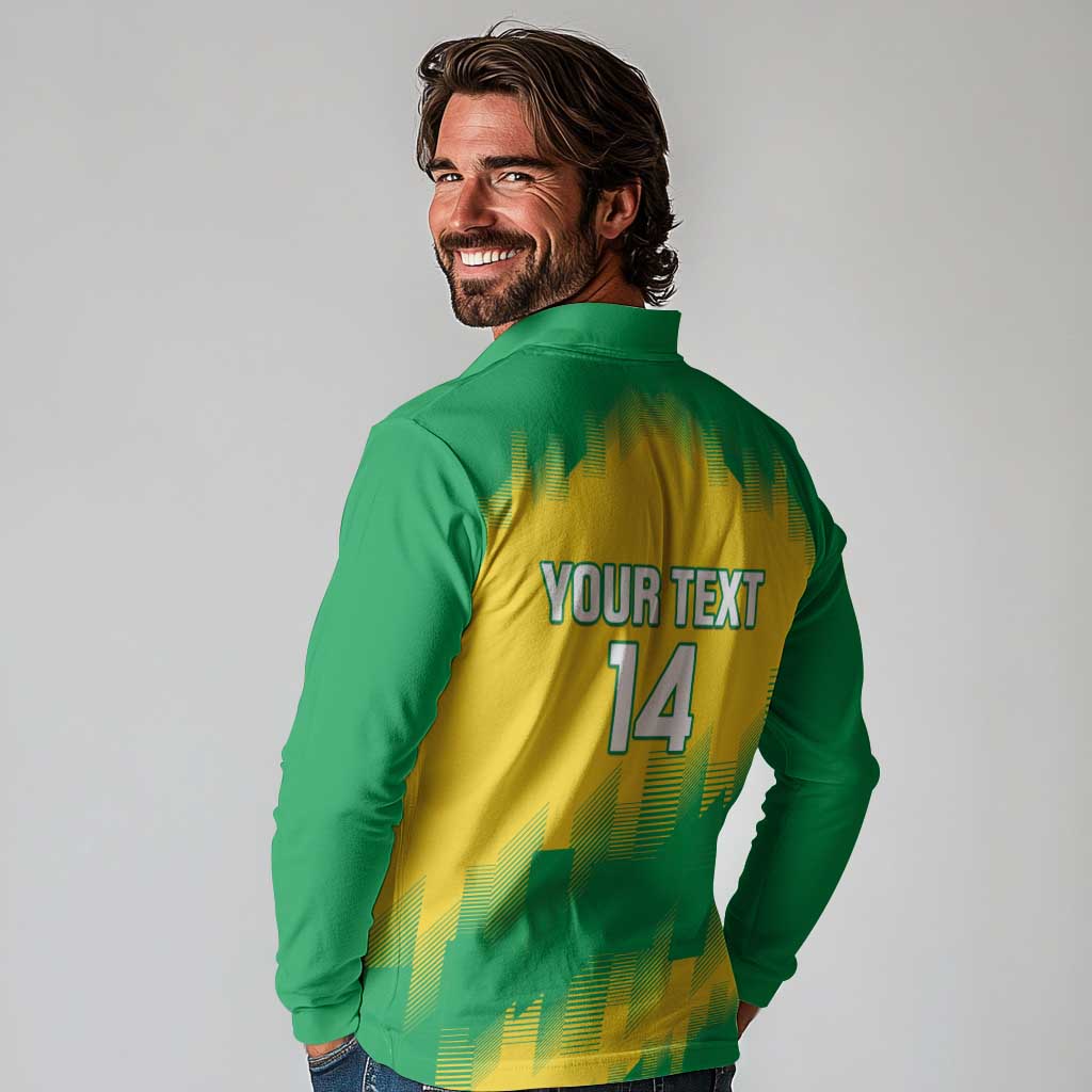 Custom Brasil Rugby 2025 Long Sleeve Polo Shirt Go Champions Yaras - Wonder Print Shop