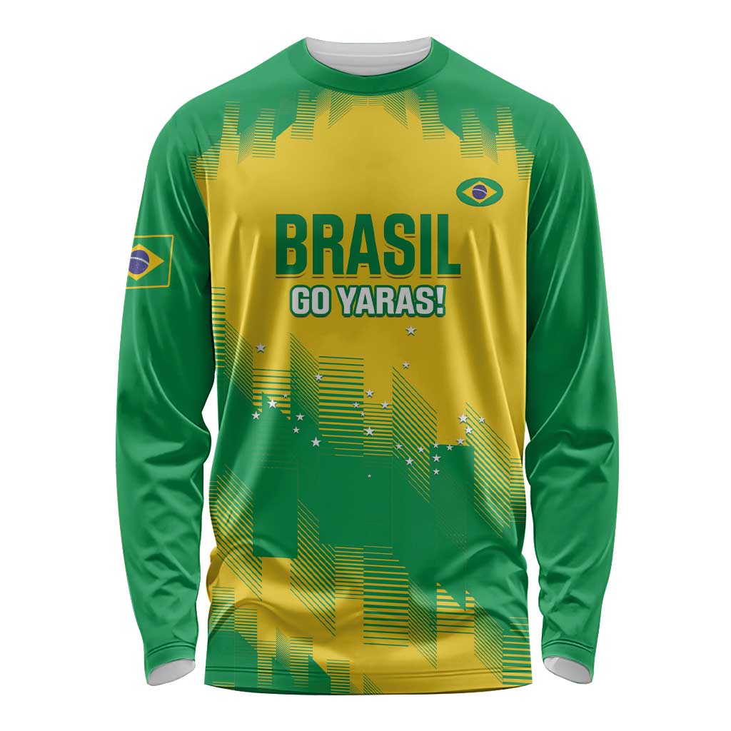 Custom Brasil Rugby 2025 Long Sleeve Shirt Go Champions Yaras - Wonder Print Shop