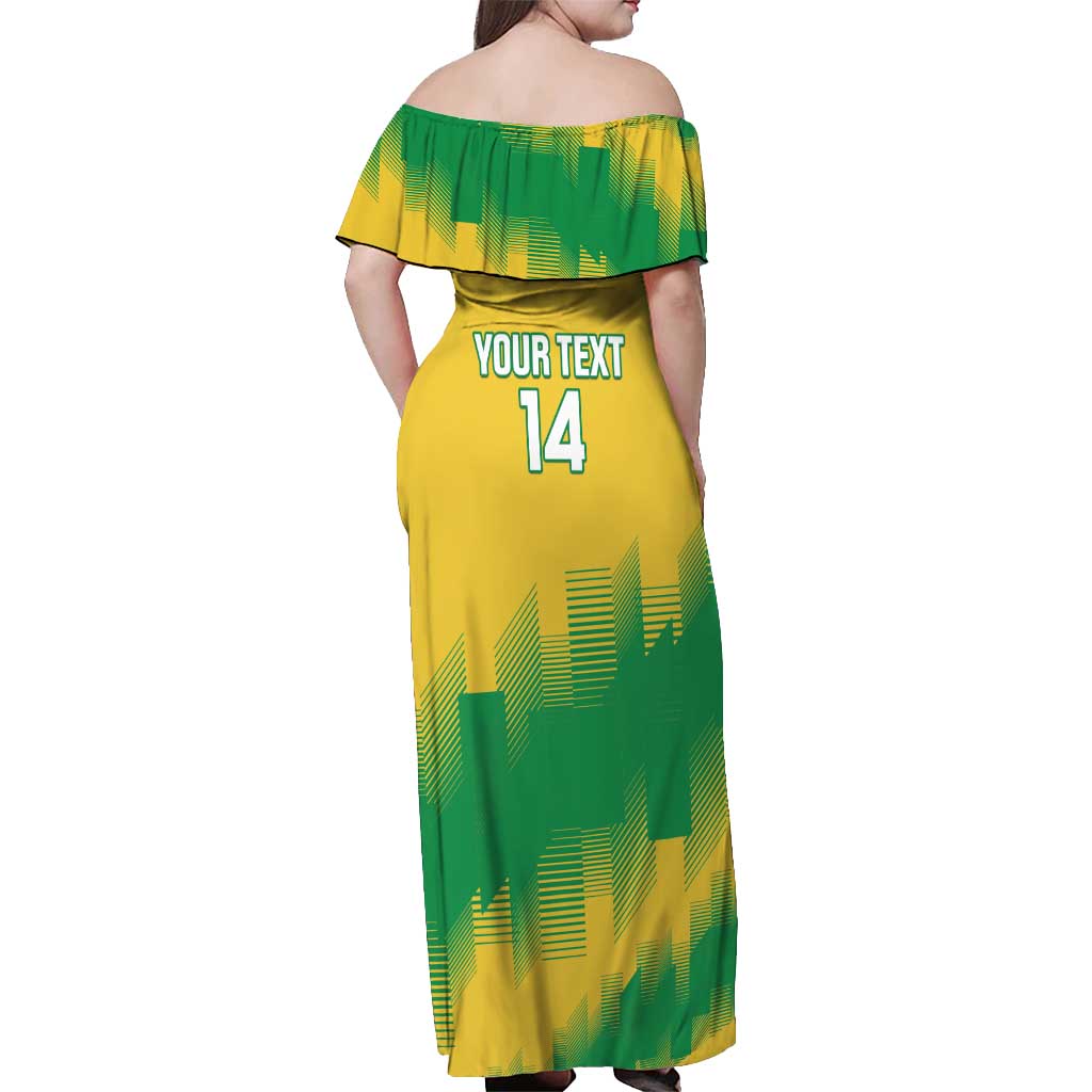 Custom Brasil Rugby 2025 Off Shoulder Maxi Dress Go Champions Yaras - Wonder Print Shop