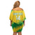 Custom Brasil Rugby 2025 Off Shoulder Short Dress Go Champions Yaras - Wonder Print Shop